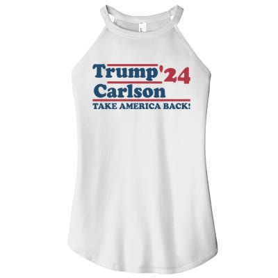 President Trump Carlson 2024 Take America Back Women's Perfect Tri Rocker Tank