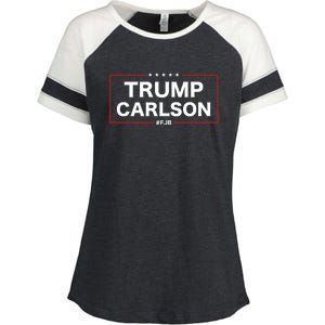 President Trump Carlson 2024 Election Pro America FJB Enza Ladies Jersey Colorblock Tee