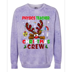 Physics Teacher Christmas Crew Xmas Reindeer Red Color Lover Gift Colorblast Crewneck Sweatshirt