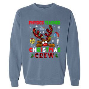 Physics Teacher Christmas Crew Xmas Reindeer Red Color Lover Gift Garment-Dyed Sweatshirt