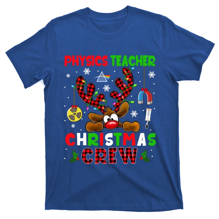 Physics Teacher Christmas Crew Xmas Reindeer Red Color Lover Gift T-Shirt