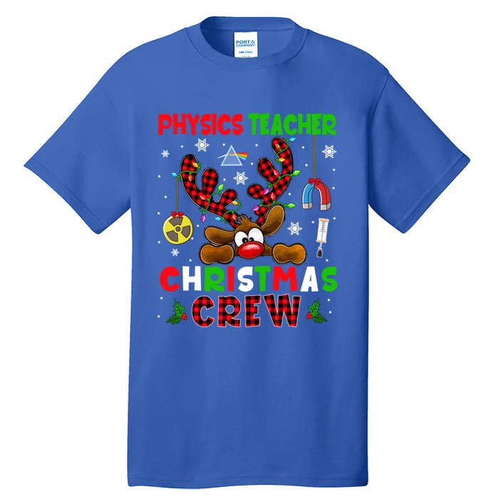 Physics Teacher Christmas Crew Xmas Reindeer Red Color Lover Gift Tall T-Shirt