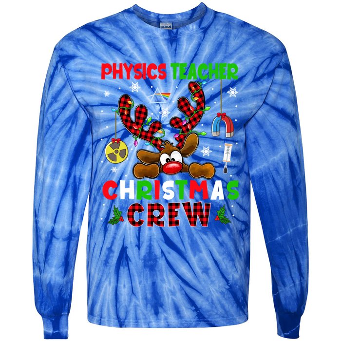 Physics Teacher Christmas Crew Xmas Reindeer Red Color Lover Gift Tie-Dye Long Sleeve Shirt