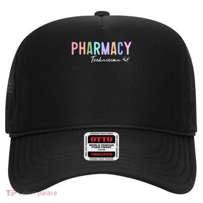 Pharmacy Technician Certified Pharm Tech High Crown Mesh Back Trucker Hat