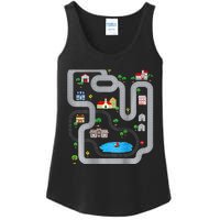 Playmat Train Car Race Track Printed On Back Road Funny Kids Ladies Essential Tank