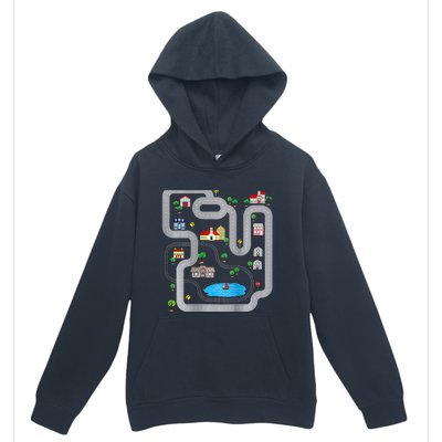 Playmat Train Car Race Track Printed On Back Road Funny Kids Urban Pullover Hoodie