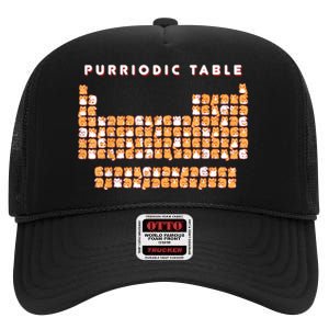 Purriodic Table Cat Funny High Crown Mesh Back Trucker Hat