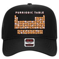 Purriodic Table Cat Funny High Crown Mesh Back Trucker Hat