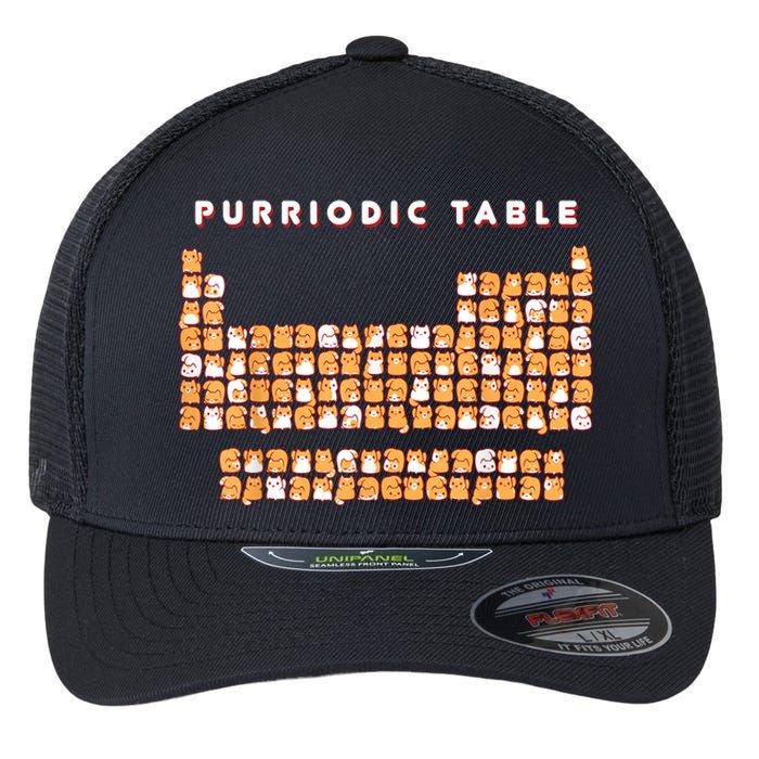 Purriodic Table Cat Funny Flexfit Unipanel Trucker Cap