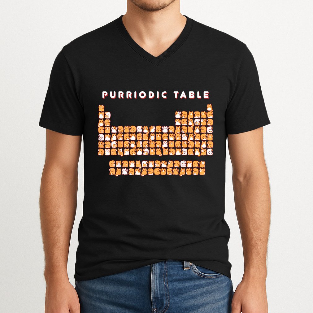 Purriodic Table Cat Funny V-Neck T-Shirt