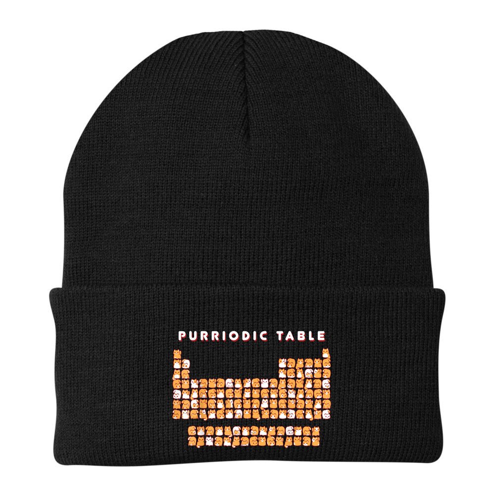 Purriodic Table Cat Funny Beanie