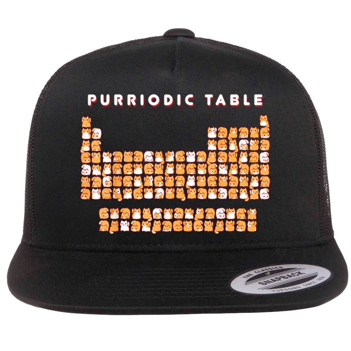 Purriodic Table Cat Funny Flat Bill Trucker Hat