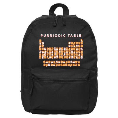 Purriodic Table Cat Funny 16 in Basic Backpack
