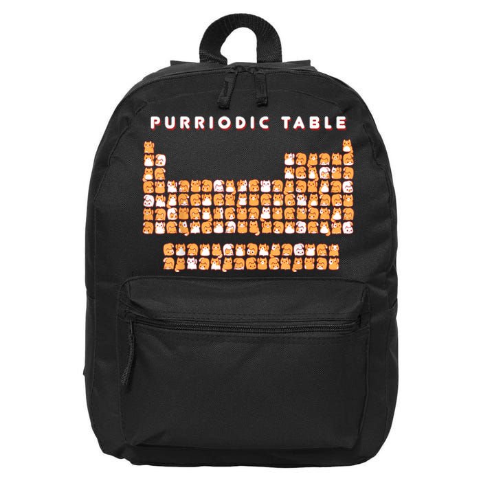 Purriodic Table Cat Funny 16 in Basic Backpack