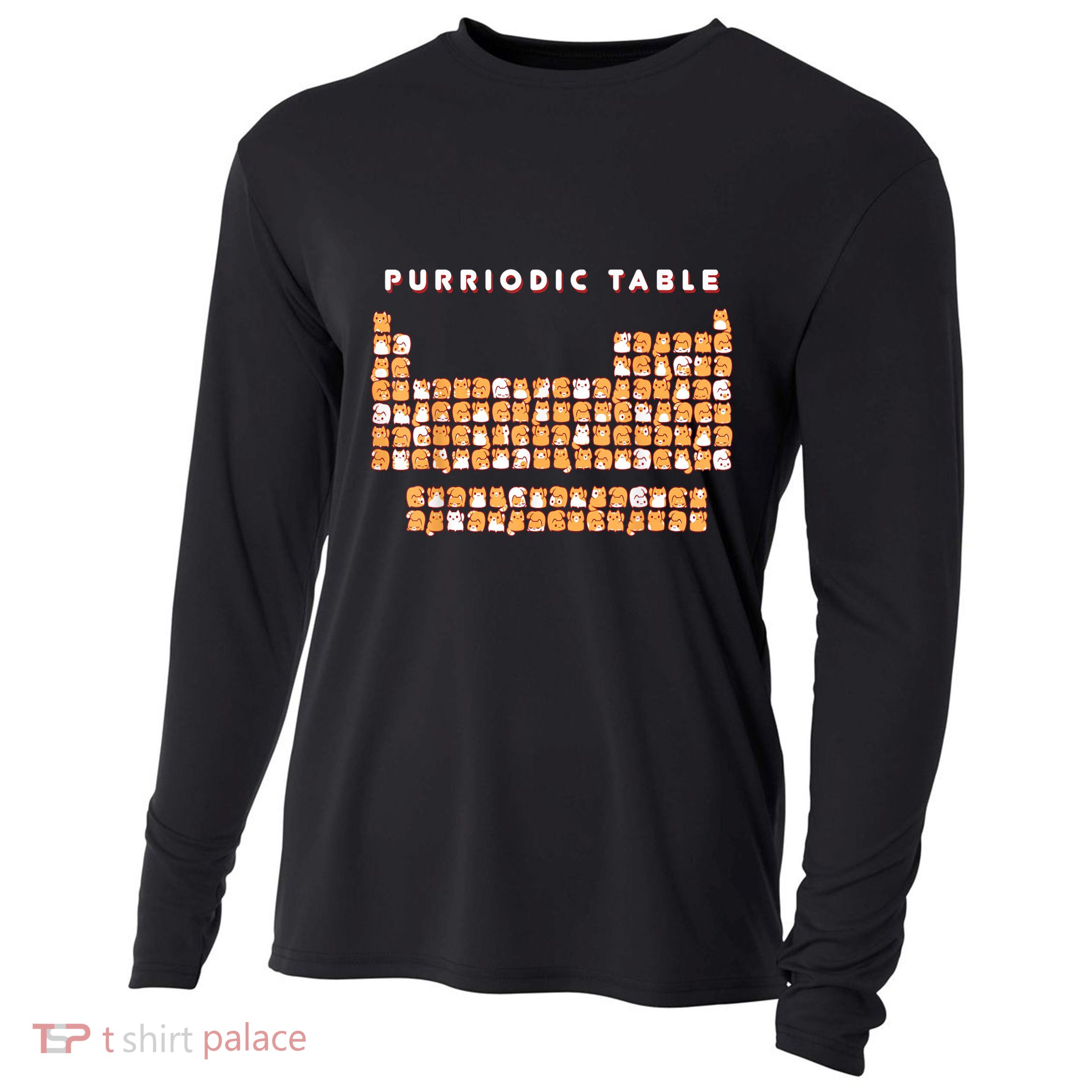 Purriodic Table Cat Funny Cooling Performance Long Sleeve Crew