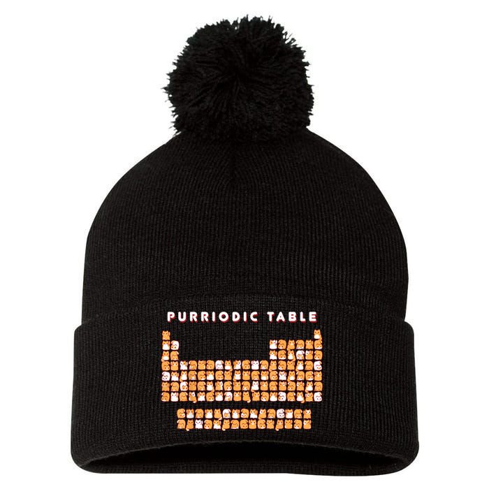 Purriodic Table Cat Funny Pom Pom 12in Knit Beanie