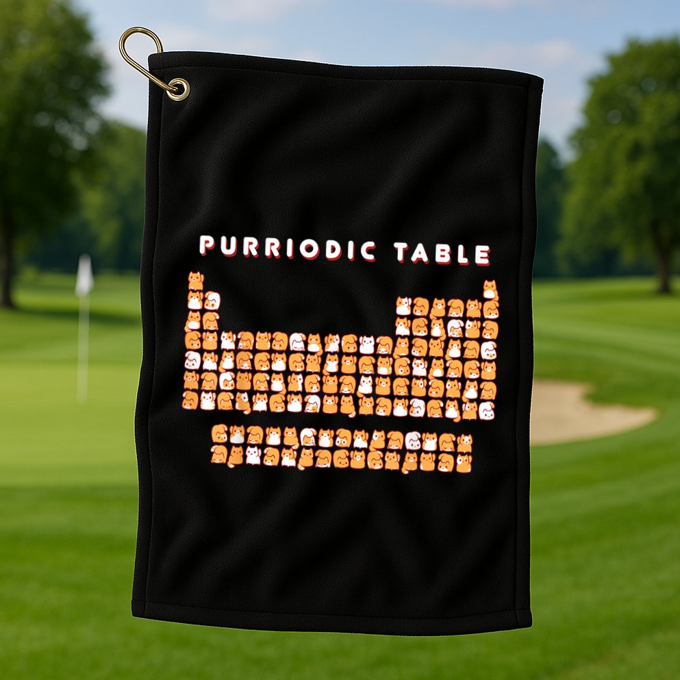 Purriodic Table Cat Funny Golf Towel
