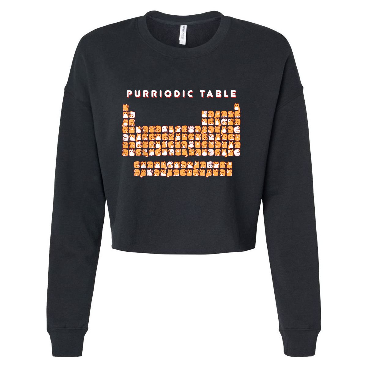 Purriodic Table Cat Funny Cropped Pullover Crew