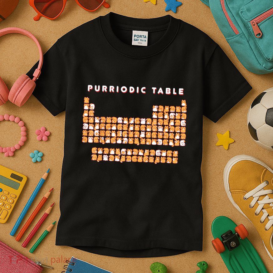Purriodic Table Cat Funny Kids T-Shirt