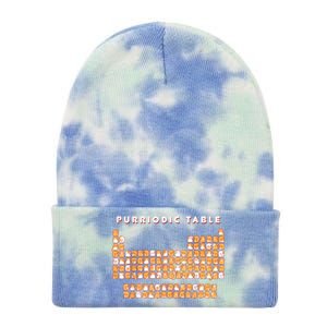 Purriodic Table Cat Funny Tie Dye 12in Knit Beanie