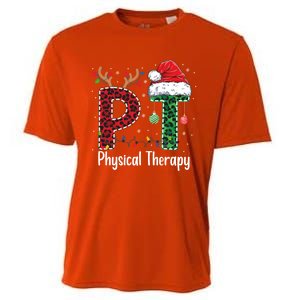 Physical Therapy Christmas Santa Hat Pt Therapist Xmas Cool Gift Cooling Performance Crew T-Shirt