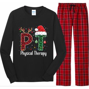 Physical Therapy Christmas Santa Hat Pt Therapist Xmas Cool Gift Long Sleeve Pajama Set