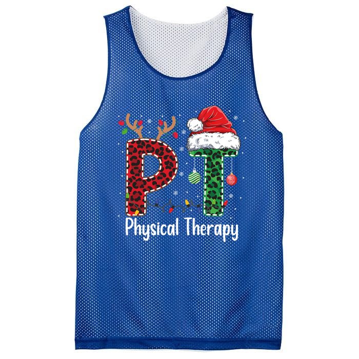 Physical Therapy Christmas Santa Hat Pt Therapist Xmas Cool Gift Mesh Reversible Basketball Jersey Tank