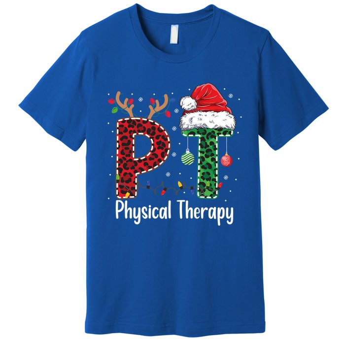 Physical Therapy Christmas Santa Hat Pt Therapist Xmas Cool Gift Premium T-Shirt