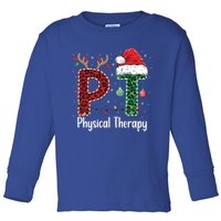 Physical Therapy Christmas Santa Hat Pt Therapist Xmas Cool Gift Toddler Long Sleeve Shirt