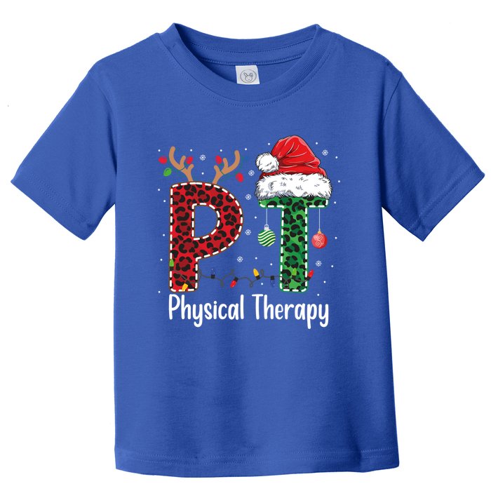 Physical Therapy Christmas Santa Hat Pt Therapist Xmas Cool Gift Toddler T-Shirt