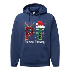 Physical Therapy Christmas Santa Hat Pt Therapist Xmas Cool Gift Performance Fleece Hoodie