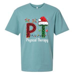 Physical Therapy Christmas Santa Hat Pt Therapist Xmas Cool Gift Sueded Cloud Jersey T-Shirt