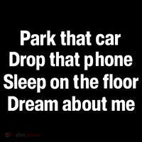 Park That Car Drop That Phone Sleep On The Floor Dream About Me T-Shirt