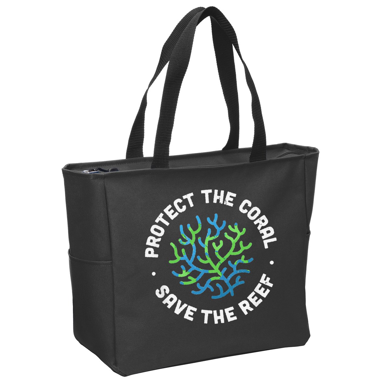 Protect The Coral Save The Reef Ocean Conservation Lover Zip Tote Bag