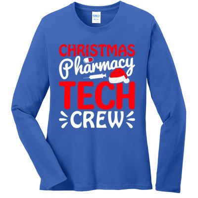 Pharmacy Tech Christmas Crew Great Gift Ladies Long Sleeve Shirt