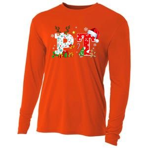 Physical Therapy Christmas Santa Hat PT Therapist Xmas Cooling Performance Long Sleeve Crew