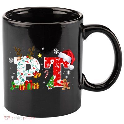 Physical Therapy Christmas Santa Hat PT Therapist Xmas 11oz C Handle Ceramic Mug