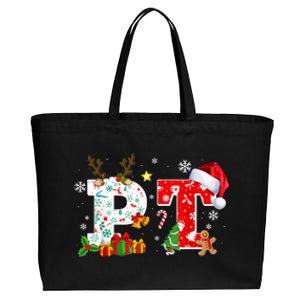 Physical Therapy Christmas Santa Hat PT Therapist Xmas Cotton Canvas Jumbo Tote