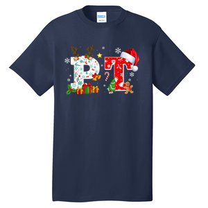 Physical Therapy Christmas Santa Hat PT Therapist Xmas Tall T-Shirt