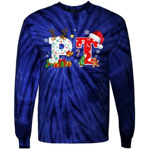 Physical Therapy Christmas Santa Hat PT Therapist Xmas Tie-Dye Long Sleeve Shirt