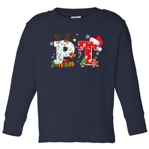 Physical Therapy Christmas Santa Hat PT Therapist Xmas Toddler Long Sleeve Shirt