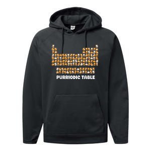 Periodic Table Cat Chemistry Pun Periodic Performance Fleece Hoodie