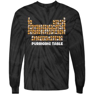 Periodic Table Cat Chemistry Pun Periodic Tie-Dye Long Sleeve Shirt