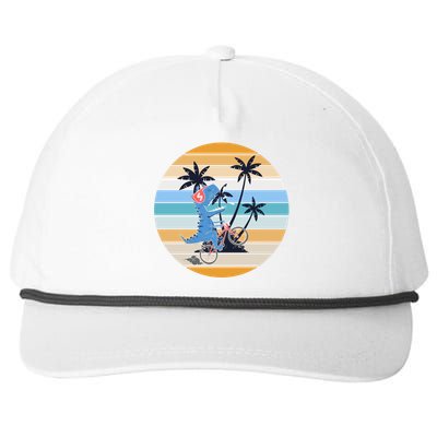 Palm Trees Cyclist Dinosaur Retro T Rex Cycling Funny Tgiftrex Gift Snapback Five-Panel Rope Hat