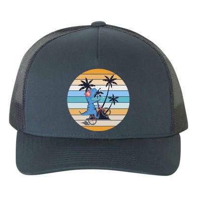 Palm Trees Cyclist Dinosaur Retro T Rex Cycling Funny Tgiftrex Gift Yupoong Adult 5-Panel Trucker Hat