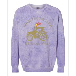 perfect tractor design diddly squat farm speed and power Colorblast Crewneck Sweatshirt