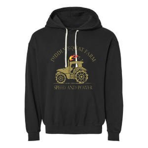 perfect tractor design diddly squat farm speed and power Garment-Dyed Fleece Hoodie