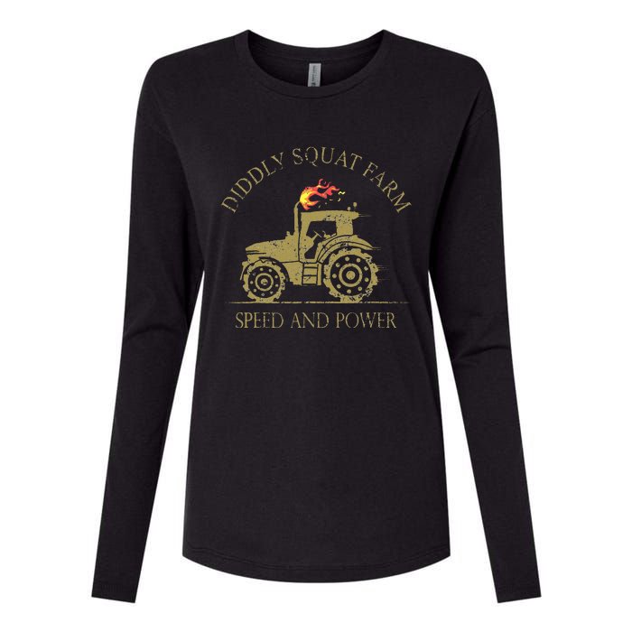 perfect tractor design diddly squat farm speed and power Womens Cotton Relaxed Long Sleeve T-Shirt