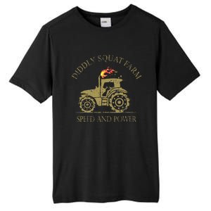 perfect tractor design diddly squat farm speed and power Tall Fusion ChromaSoft Performance T-Shirt