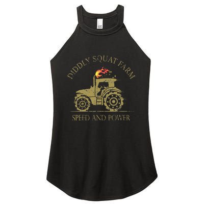 perfect tractor design diddly squat farm speed and power Women's Perfect Tri Rocker Tank